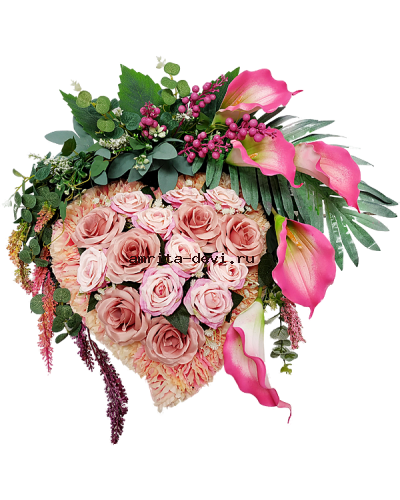 Копозиция сердце на могилу ГС001