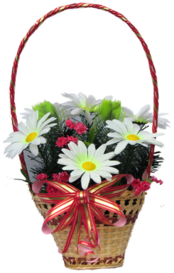 Ц103 Корзина с ромашками 