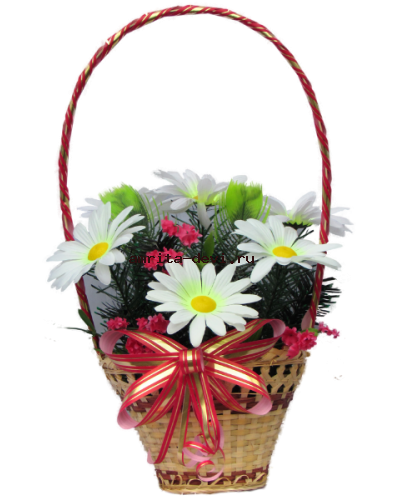 Корзина с ромашками